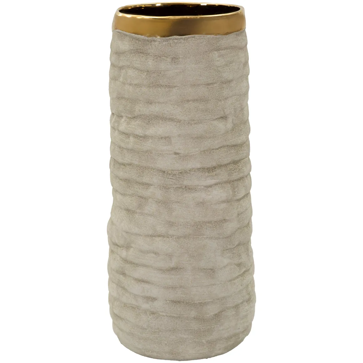 Vaso Beige oro Finitura Naturale Colore Struttura oro, Diametro 11 cm - Fasimo