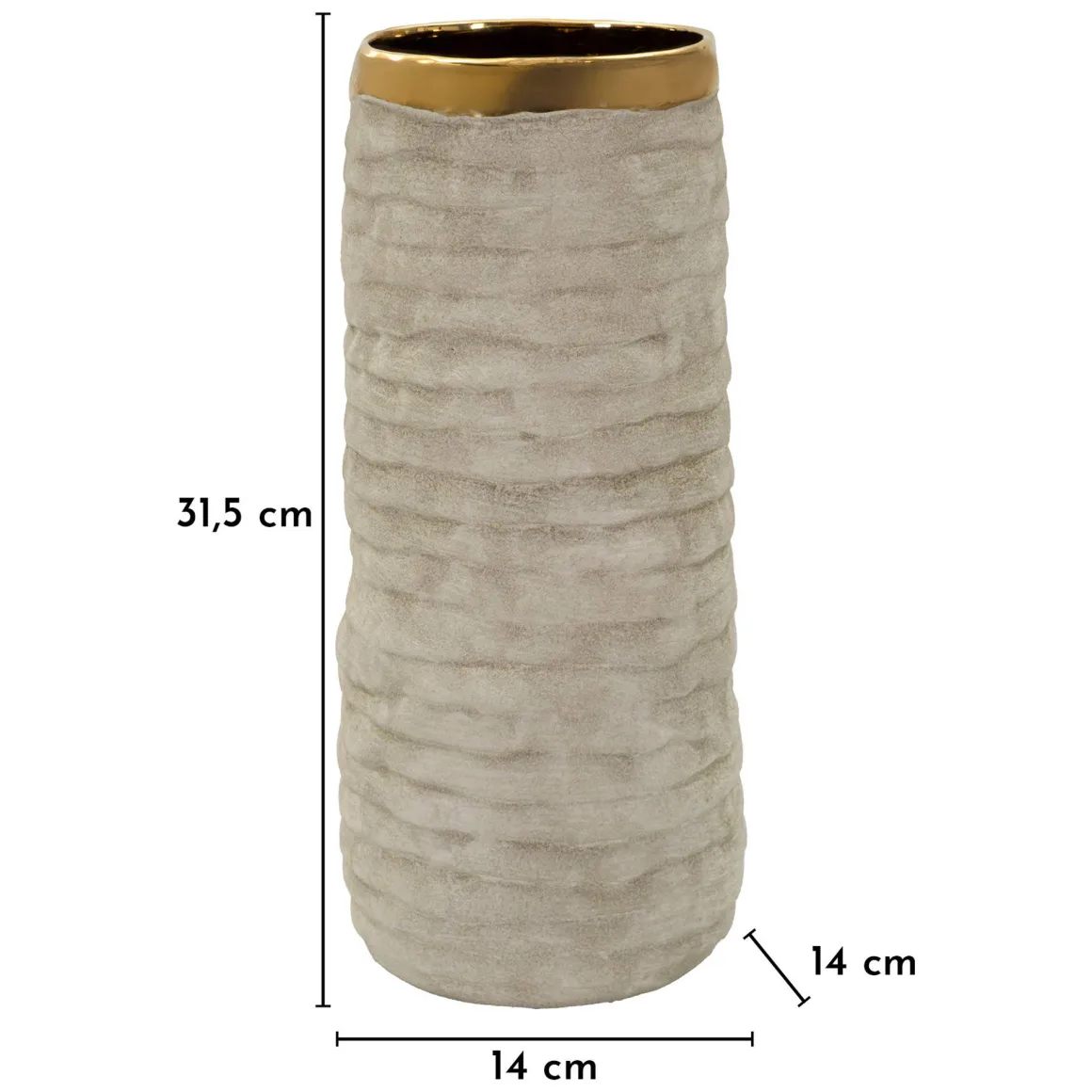 Vaso Beige oro Finitura Naturale Colore Struttura oro, Diametro 11 cm - Fasimo