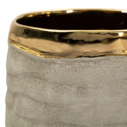 Vaso Beige oro Finitura Naturale Colore Struttura oro, Diametro 11 cm - Fasimo