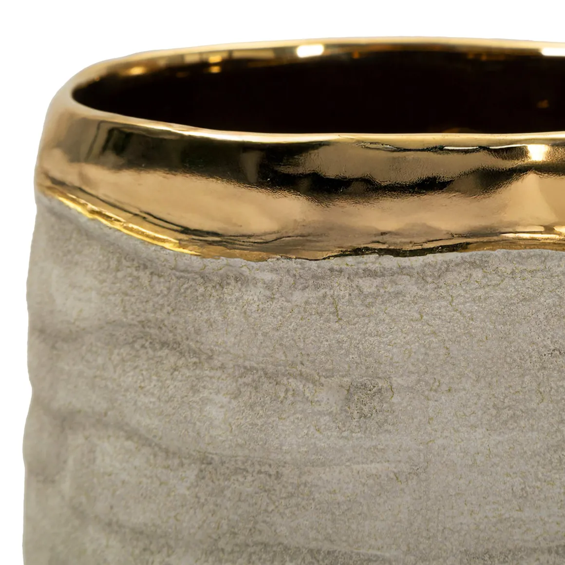 Vaso Beige oro Finitura Naturale Colore Struttura oro, Diametro 11 cm - Fasimo