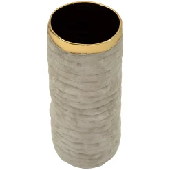 Vaso Beige oro Finitura Naturale Colore Struttura oro, Diametro 11 cm - Fasimo
