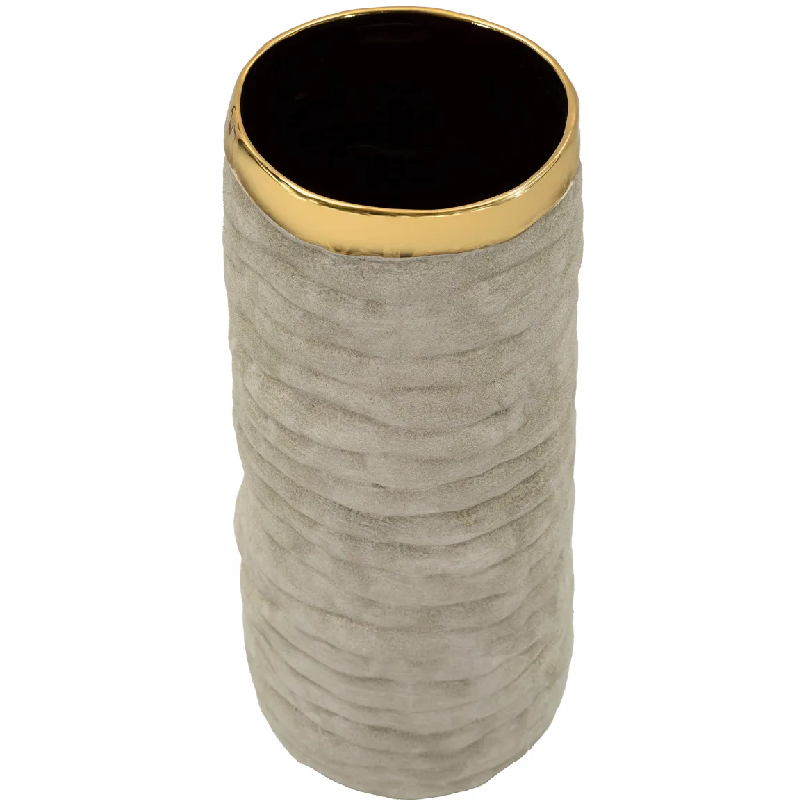 Vaso Beige oro Finitura Naturale Colore Struttura oro, Diametro 11 cm - Fasimo