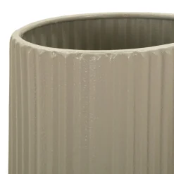 Vaso Beige Superficie Ondulata con Finitura Opaca, - Fase
