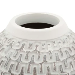 Vaso Bianco Argento Colore Struttura Argento Diametro 7 cm, - Elian