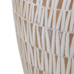 Oggettistica > Dmora Vaso Bianco Beige Colore Struttura Beige Diametro 12 cm, - Rugero Beige, Bianco
