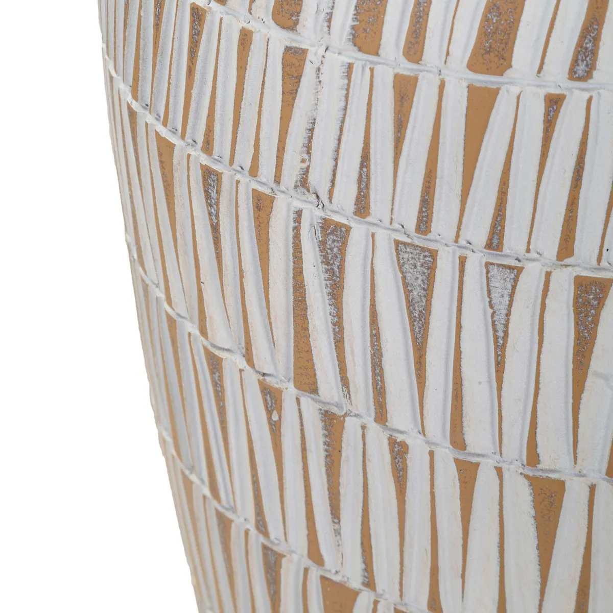Oggettistica > Dmora Vaso Bianco Beige Colore Struttura Beige Diametro 12 cm, - Rugero Beige, Bianco