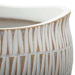 Vaso Bianco Beige Colore Struttura Beige Diametro 26.5 cm, - Celso