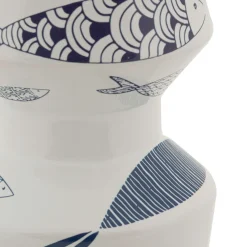 Vaso Bianco blu Disegni con Pesci Colore Struttura blu, - Verra