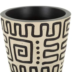 Oggettistica > Dmora Vaso Bianco Crema Nero Colore Struttura Nero Diametro 11.5 cm, Sfumatura Colore Struttura Crema - Iya Nero, Bianco Crema