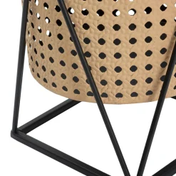 Oggettistica > Dmora Vaso Bianco Crema Nero set 2 Vasi, Portavasi Rimovibili Colore Struttura Nero, Diametro Vaso Grande: 20, Vaso Piccolo: 18 cm - Sisimi Nero, Bianco Crema