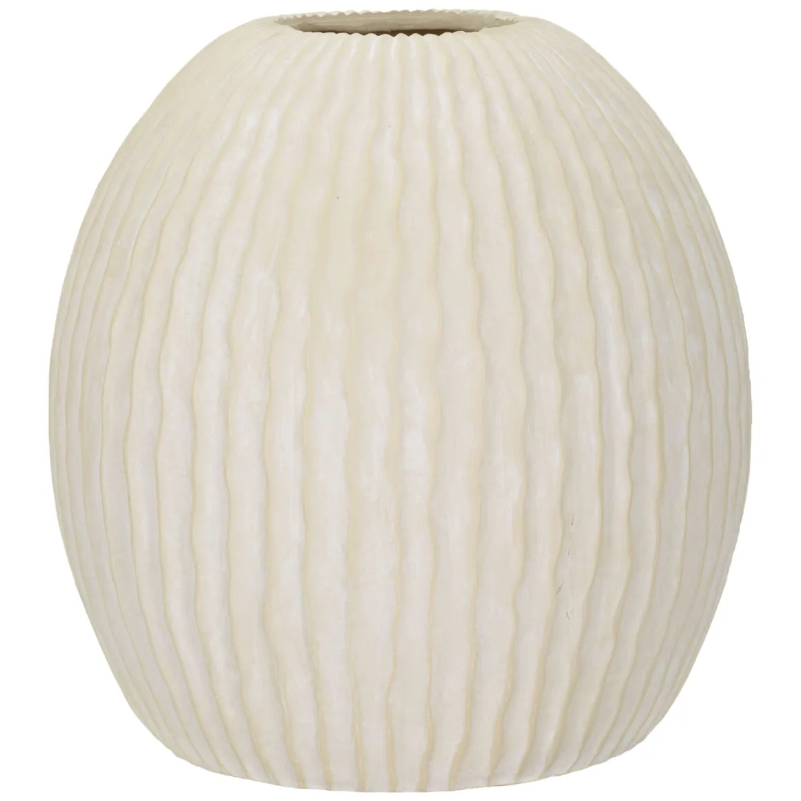 Oggettistica > Dmora Vaso Texture Irregolare Diametro 15.5 cm, Sfumatura Colore Struttura Crema - Famo Bianco Crema
