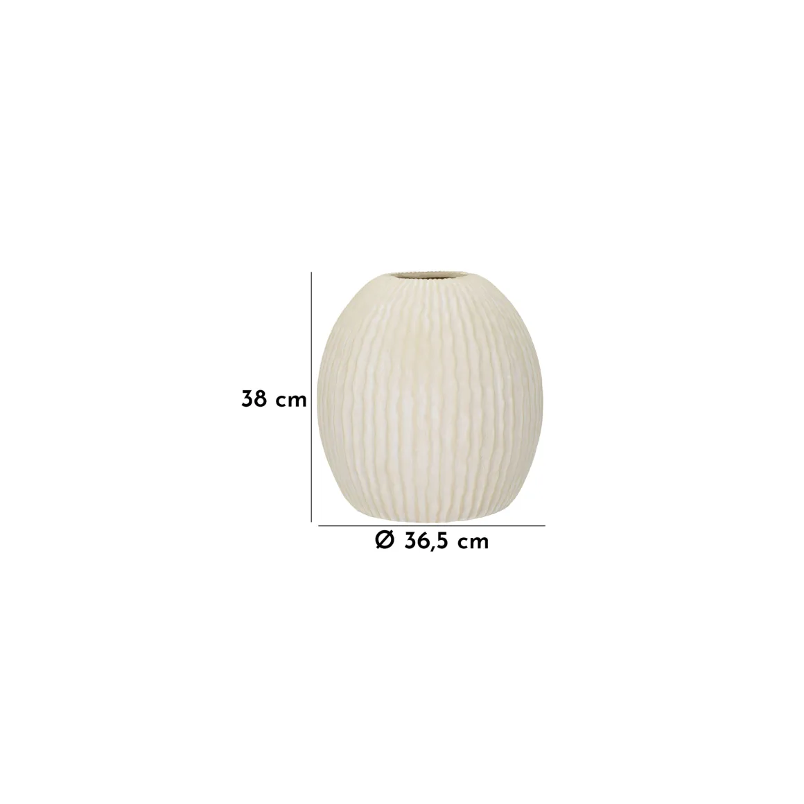 Oggettistica > Dmora Vaso Texture Irregolare Diametro 15.5 cm, Sfumatura Colore Struttura Crema - Famo Bianco Crema