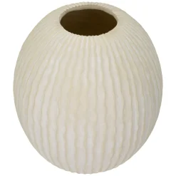 Oggettistica > Dmora Vaso Texture Irregolare Diametro 15.5 cm, Sfumatura Colore Struttura Crema - Famo Bianco Crema