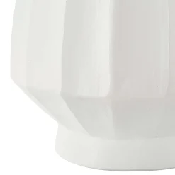 Oggettistica > Dmora Vaso Lavorazione Scanalata Diametro 16 cm, - Darehamo Bianco