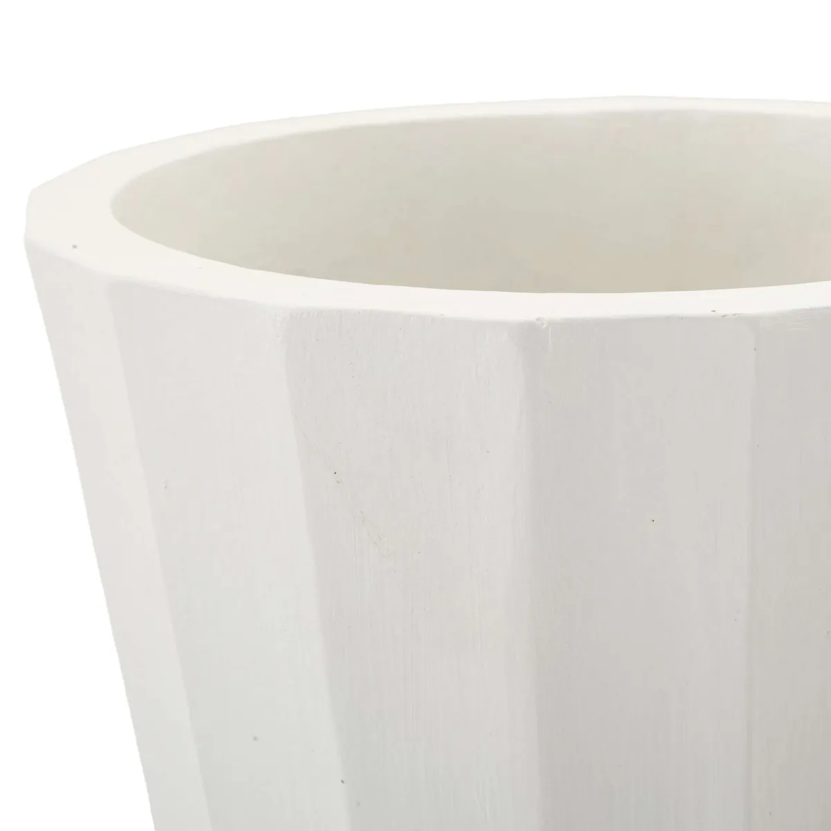 Oggettistica > Dmora Vaso Lavorazione Scanalata Diametro 16 cm, - Darehamo Bianco