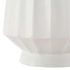 Vaso Bianco Lavorazione Scanalata Diametro 16.5 cm, - Daranita