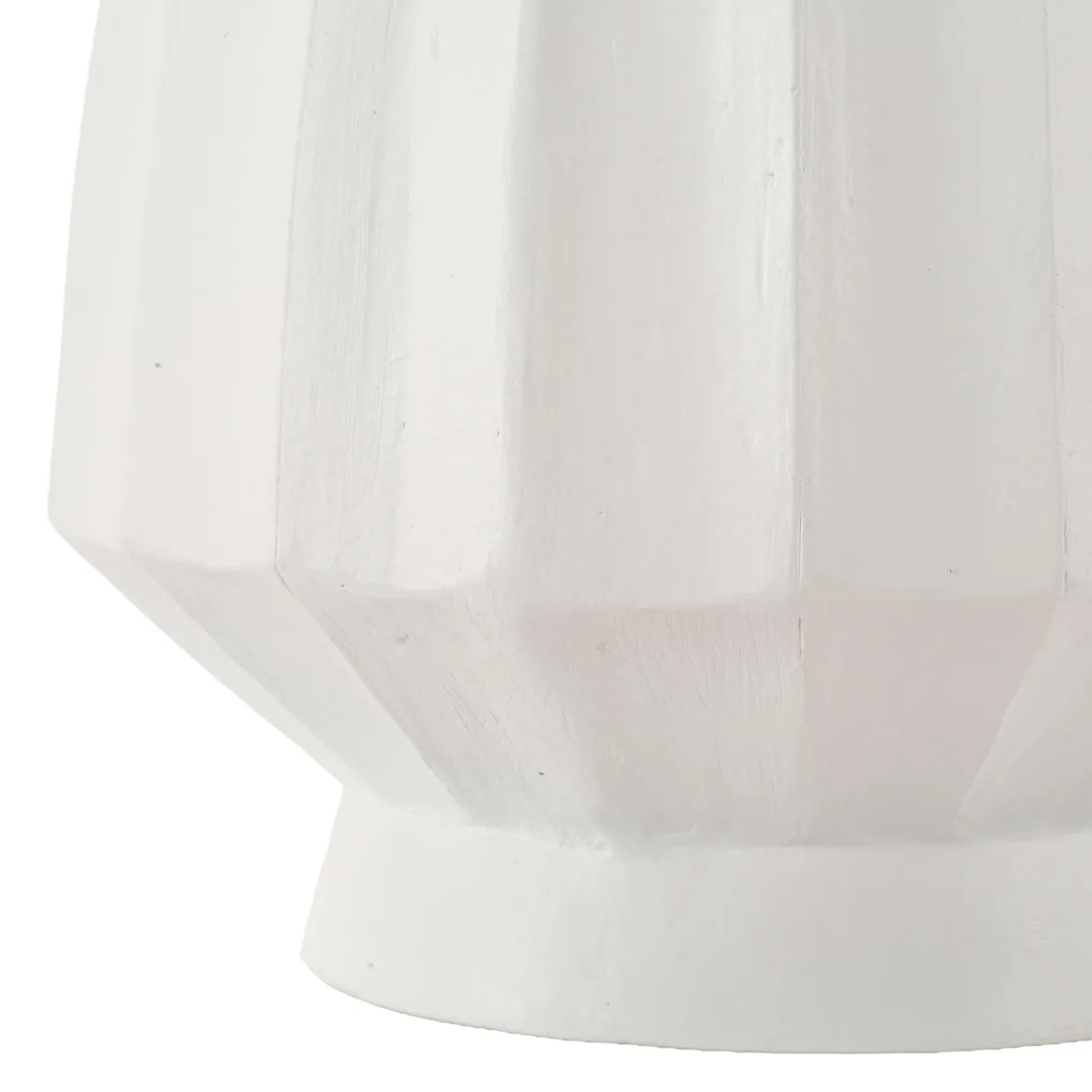 Vaso Bianco Lavorazione Scanalata Diametro 16.5 cm, - Daranita
