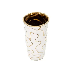 Vaso Bianco oro Colore Struttura oro, - Banisilo