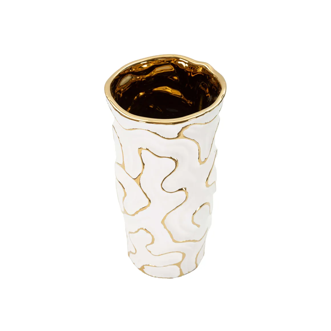 Vaso Bianco oro Colore Struttura oro, - Banisilo