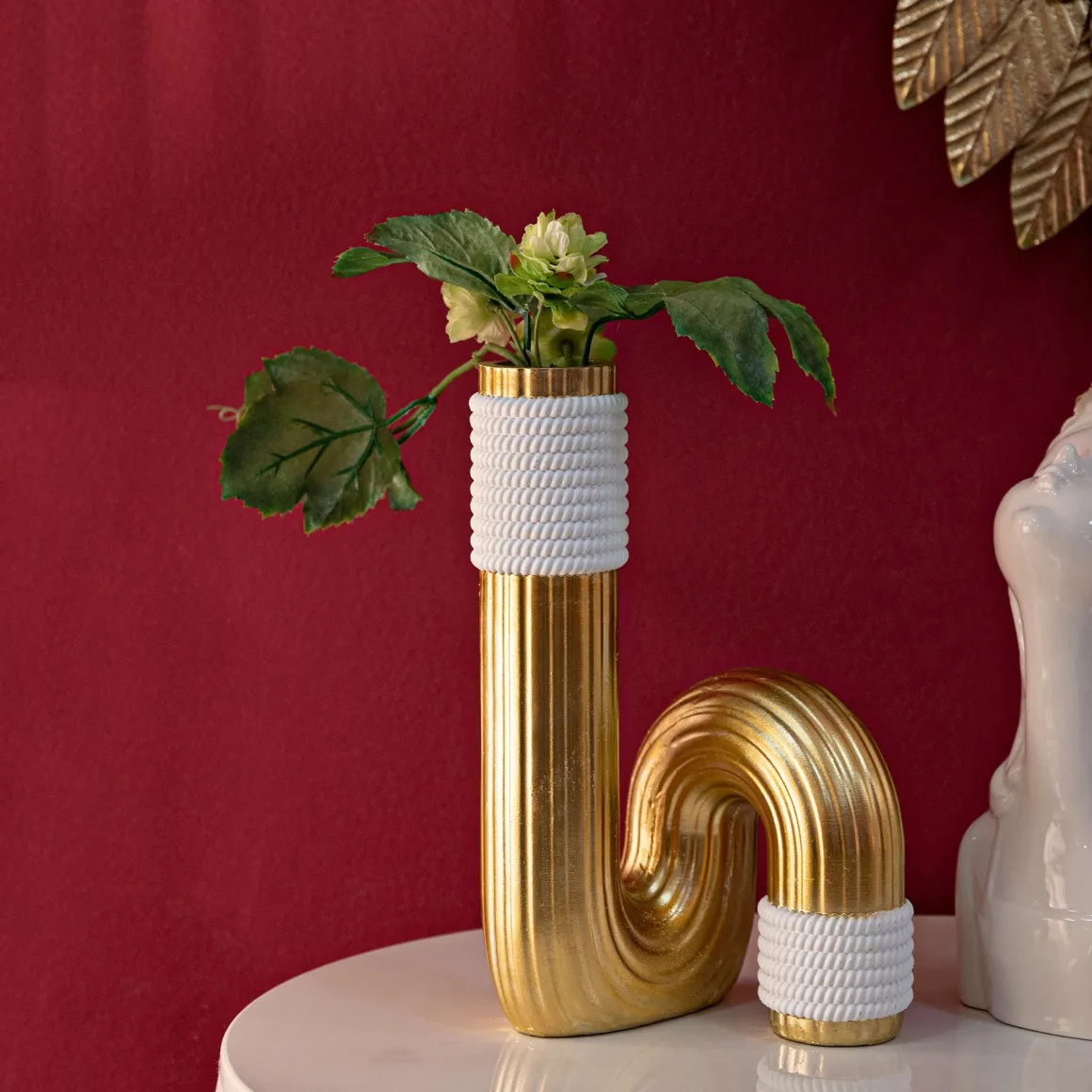 Vaso Bianco oro Colore Struttura oro, - Iria