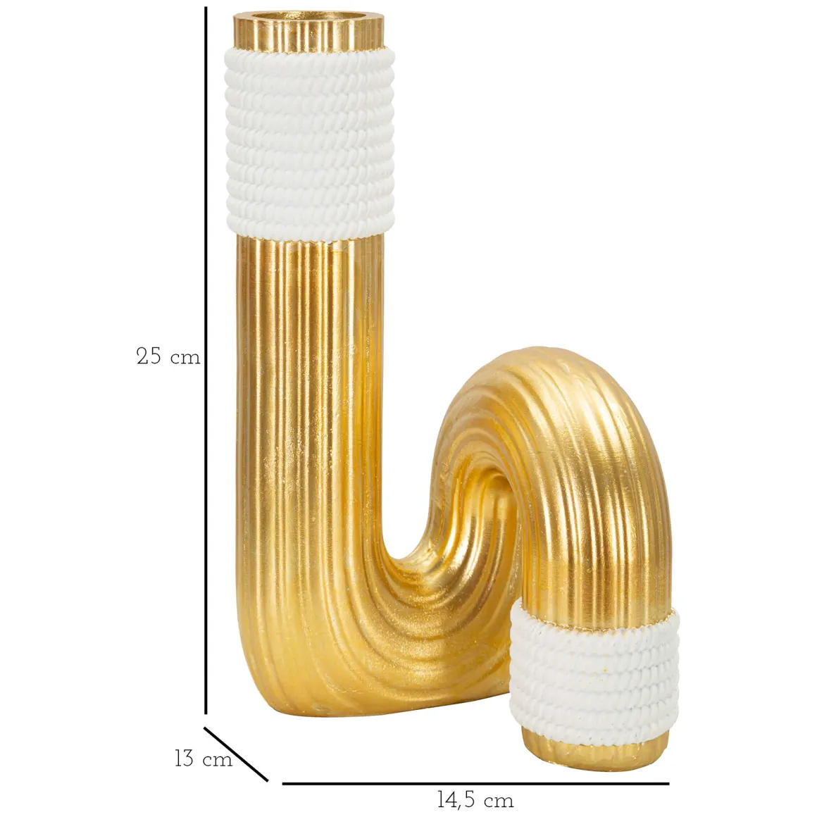 Vaso Bianco oro Colore Struttura oro, - Iria
