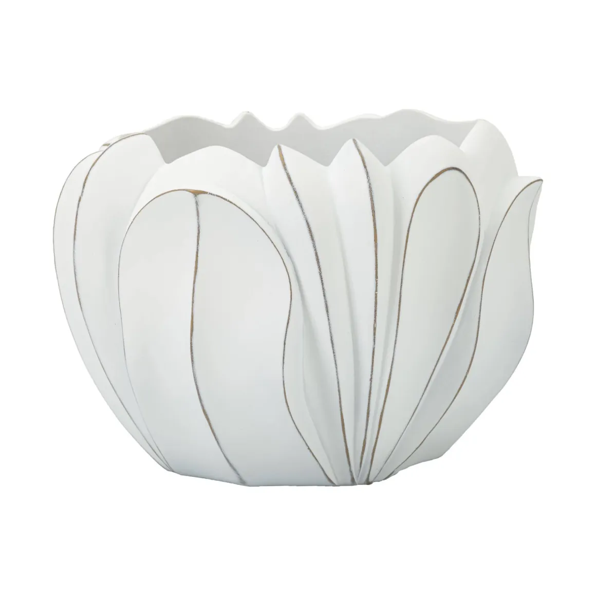 Vaso Bovezzo, 35x35 h24 cm, Bianco