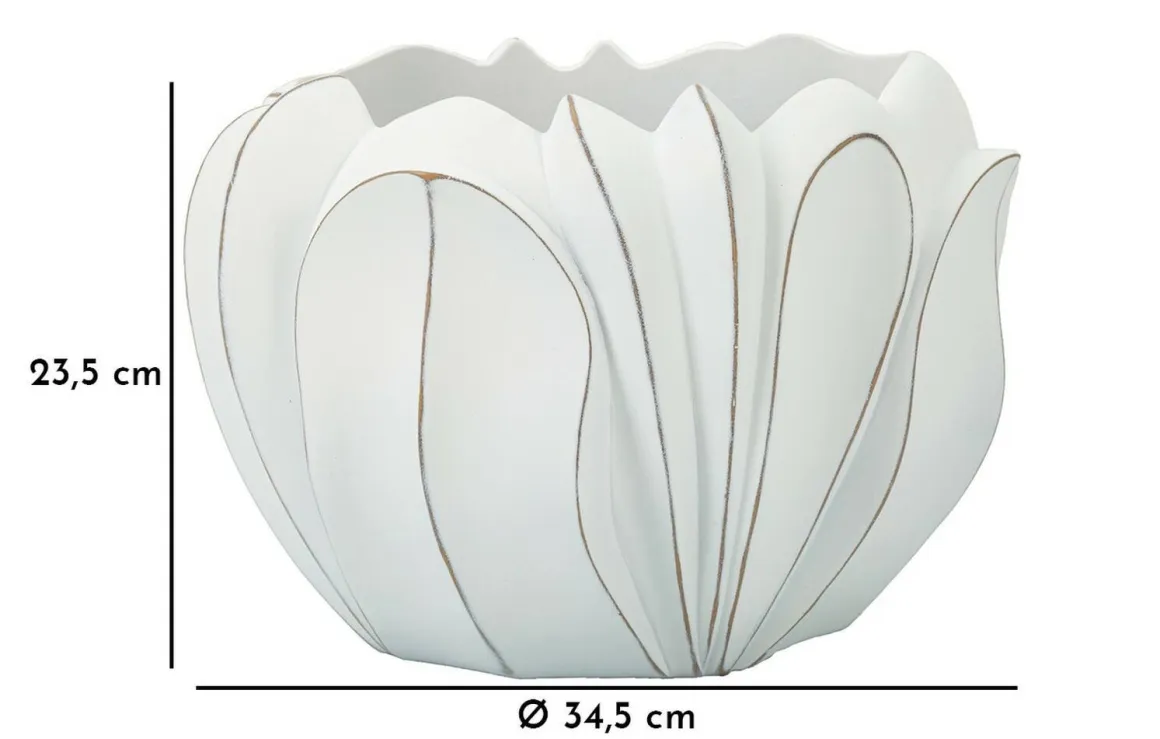 Vaso Bovezzo, 35x35 h24 cm, Bianco