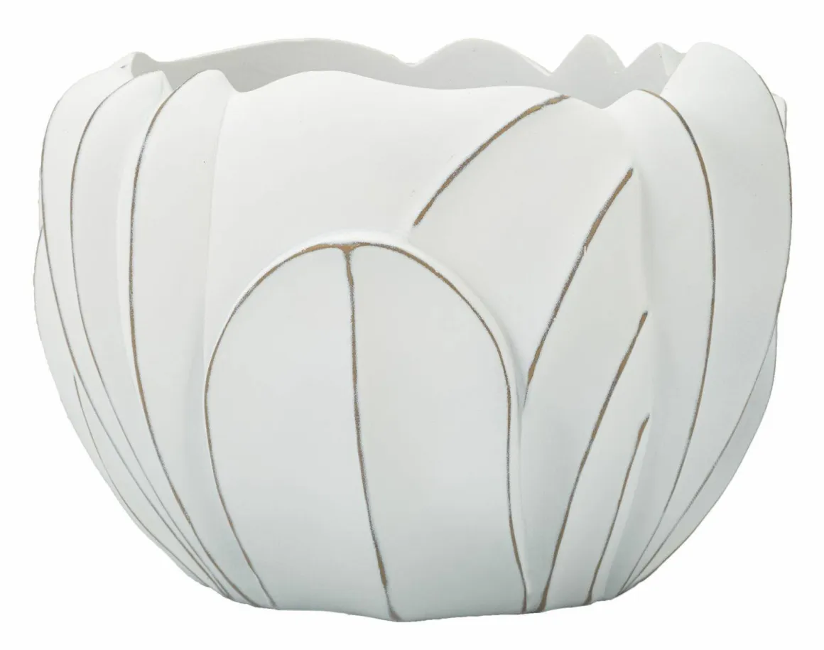 Vaso Bovezzo, 35x35 h24 cm, Bianco