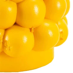 Vaso Giallo Disegni con Limoni Diametro 13.5 cm, - Bardo