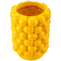 Vaso Giallo Disegni con Limoni Diametro 13.5 cm, - Bardo