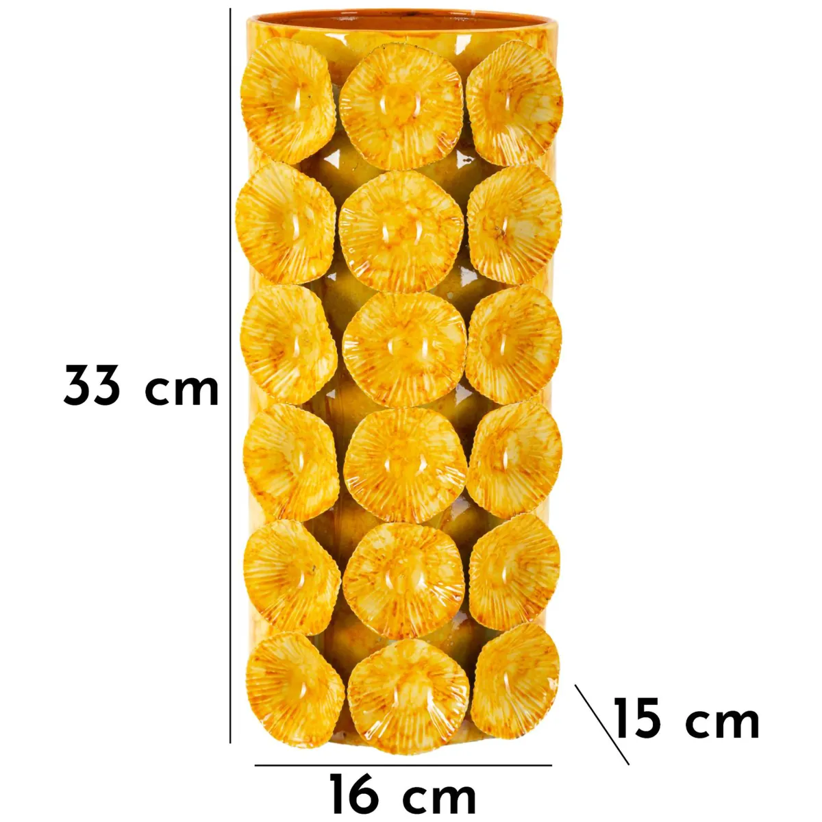 Oggettistica > Dmora Vaso Disegno Moderno Diametro 13.5 cm, - Barini Giallo