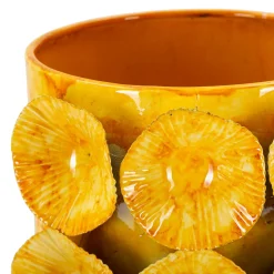 Oggettistica > Dmora Vaso Disegno Moderno Diametro 13.5 cm, - Barini Giallo