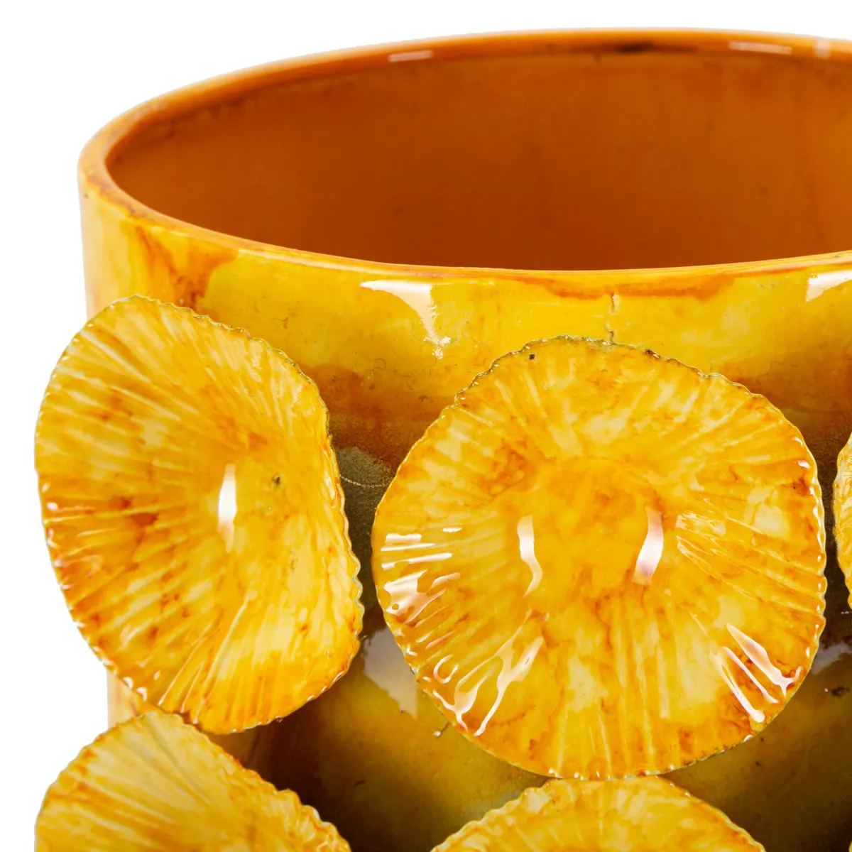 Oggettistica > Dmora Vaso Disegno Moderno Diametro 13.5 cm, - Barini Giallo