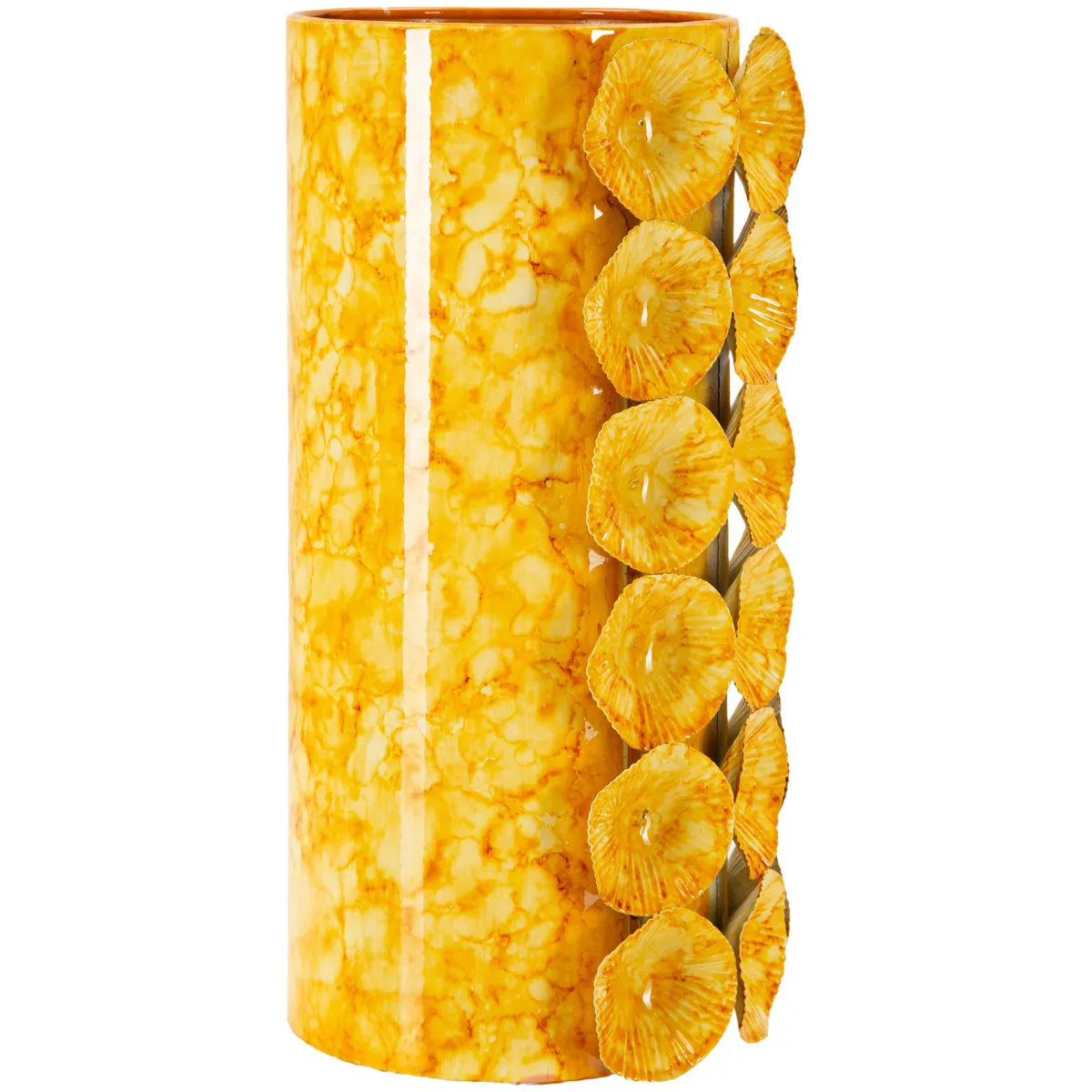 Oggettistica > Dmora Vaso Disegno Moderno Diametro 13.5 cm, - Barini Giallo