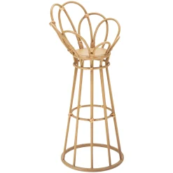 Oggettistica > Dmora Vaso Portavaso Finiture in Rattan Materiale Struttura in Plastica, Sfumatura Colore Struttura Rovere - Dalotami Marrone Rovere