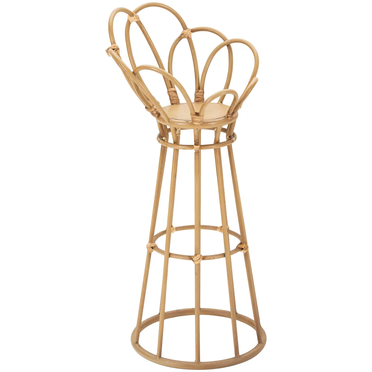 Oggettistica > Dmora Vaso Portavaso Finiture in Rattan Materiale Struttura in Plastica, Sfumatura Colore Struttura Rovere - Dalotami Marrone Rovere