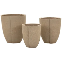Oggettistica > Dmora Vaso set 3 Vasi Diametro Vaso Grande: 39, Vaso Medio: 33, Vaso Piccolo: 27 cm, - Gabava Marrone