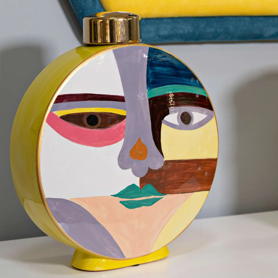 Oggettistica > Dmora Vaso Disegno Moderno Diametro 8 cm, - Baroneka Multicolore