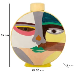 Oggettistica > Dmora Vaso Disegno Moderno Diametro 8 cm, - Baroneka Multicolore