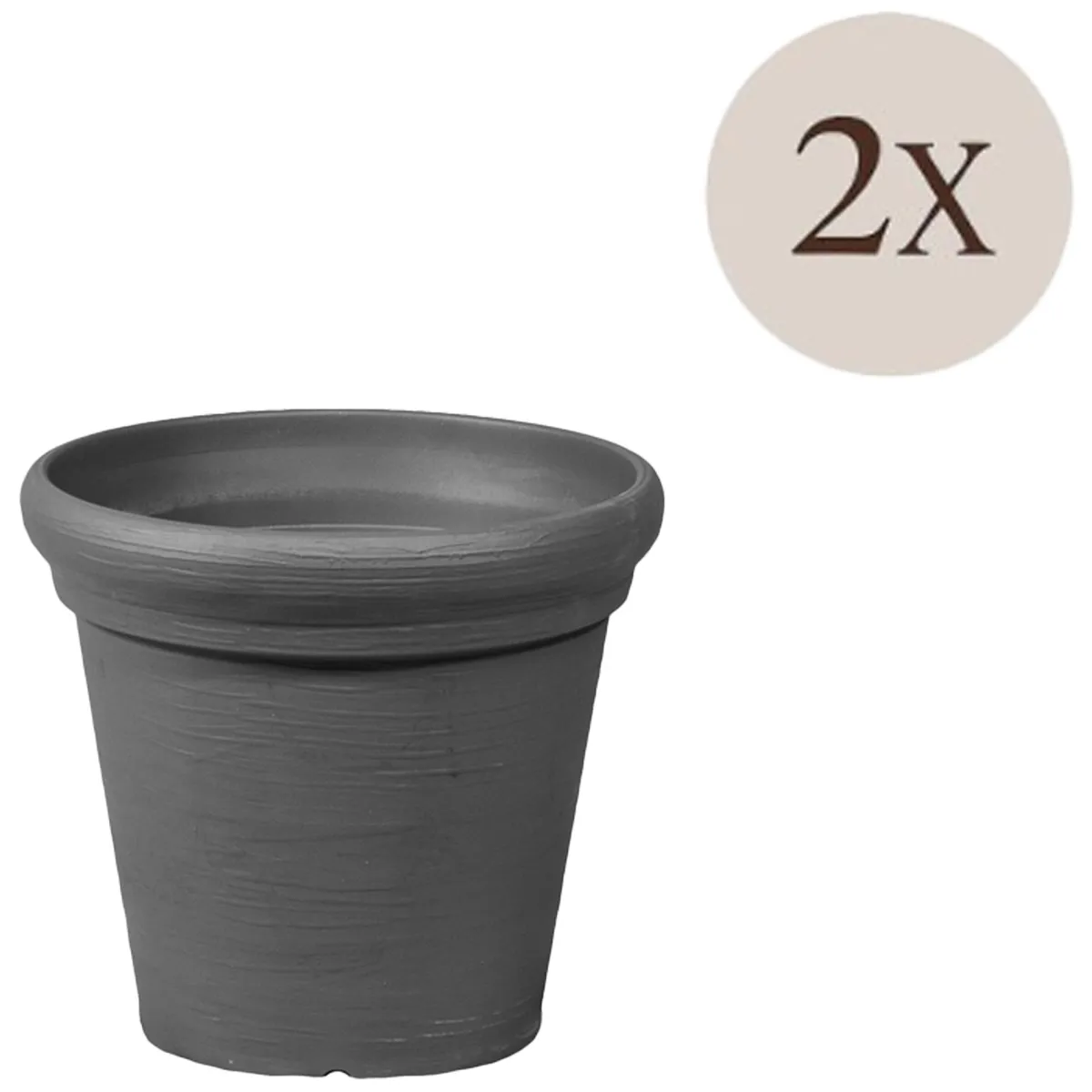 Oggettistica|Vasi > Dmora Vaso set 2 Vasi, Made in Italy - Lou Nero Antracite