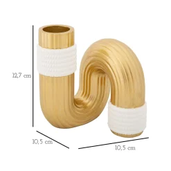 Vaso oro Bianco Colore Struttura Bianco Materiale Struttura in Tessuto, - Nello