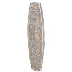 Vaso oro Bianco Disegni con Linee Geometriche Colore Struttura Bianco, - Bamorasi