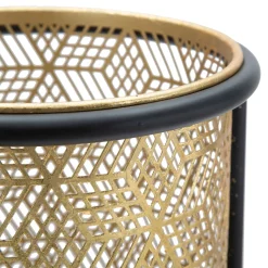 Vaso oro Nero set 2 Vasi, Portavasi Rimovibili Colore Struttura Nero, Diametro 21 cm - Holbox