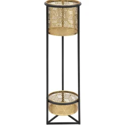 Vaso oro Nero set 2 Vasi, Portavasi Rimovibili Colore Struttura Nero, Diametro 21 cm - Holbox
