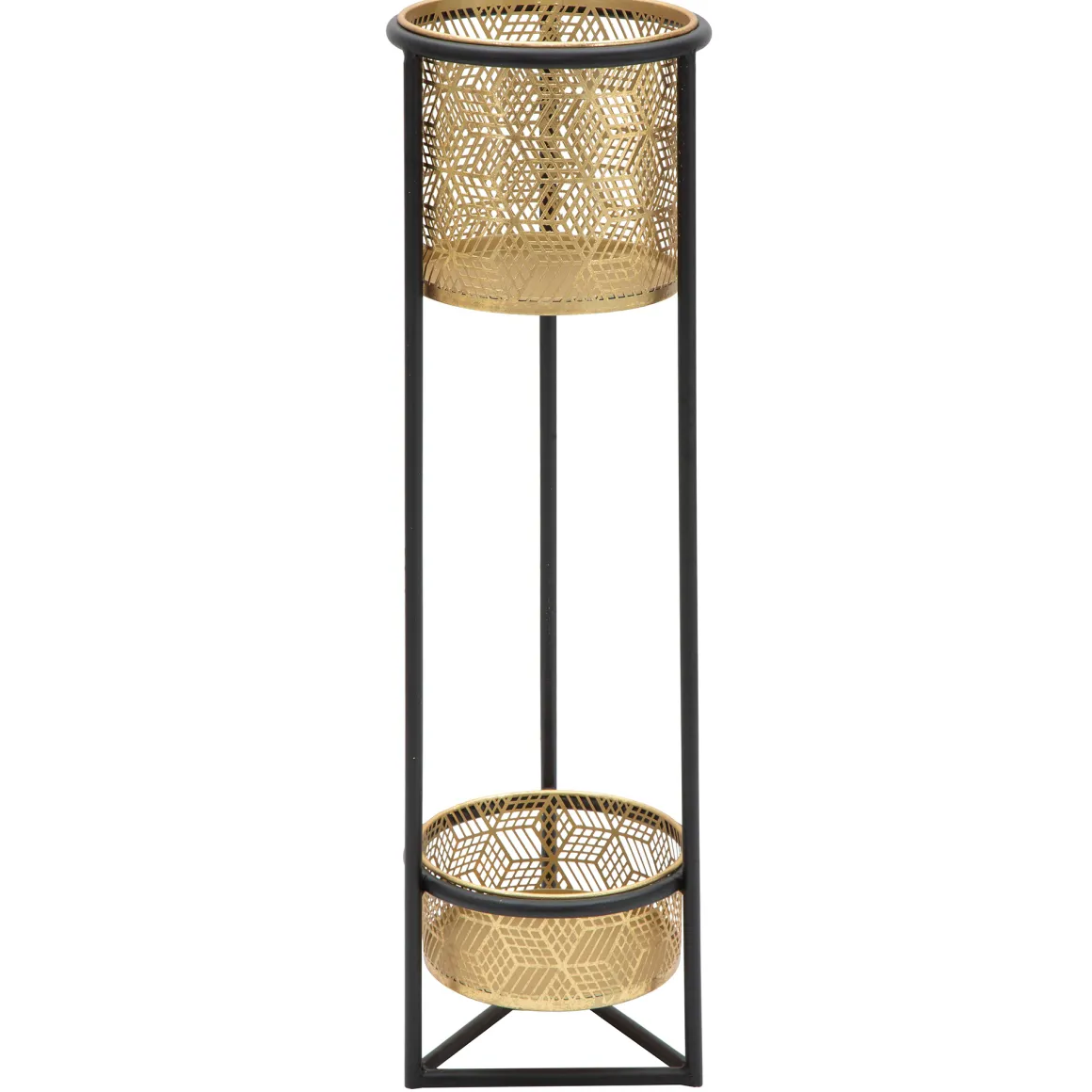 Vaso oro Nero set 2 Vasi, Portavasi Rimovibili Colore Struttura Nero, Diametro 21 cm - Holbox