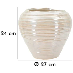 Vaso Rosa Bianco Crema Finitura Effetto Materico Colore Struttura Bianco, Sfumatura Colore Struttura Crema - Bato