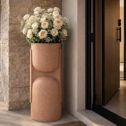 Vaso Rosa Design Futurista, - Fatomi