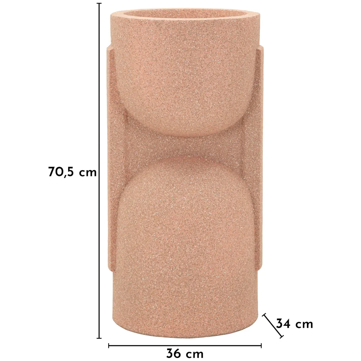Oggettistica > Dmora Vaso Finitura Geometrica, - Fatone Rosa