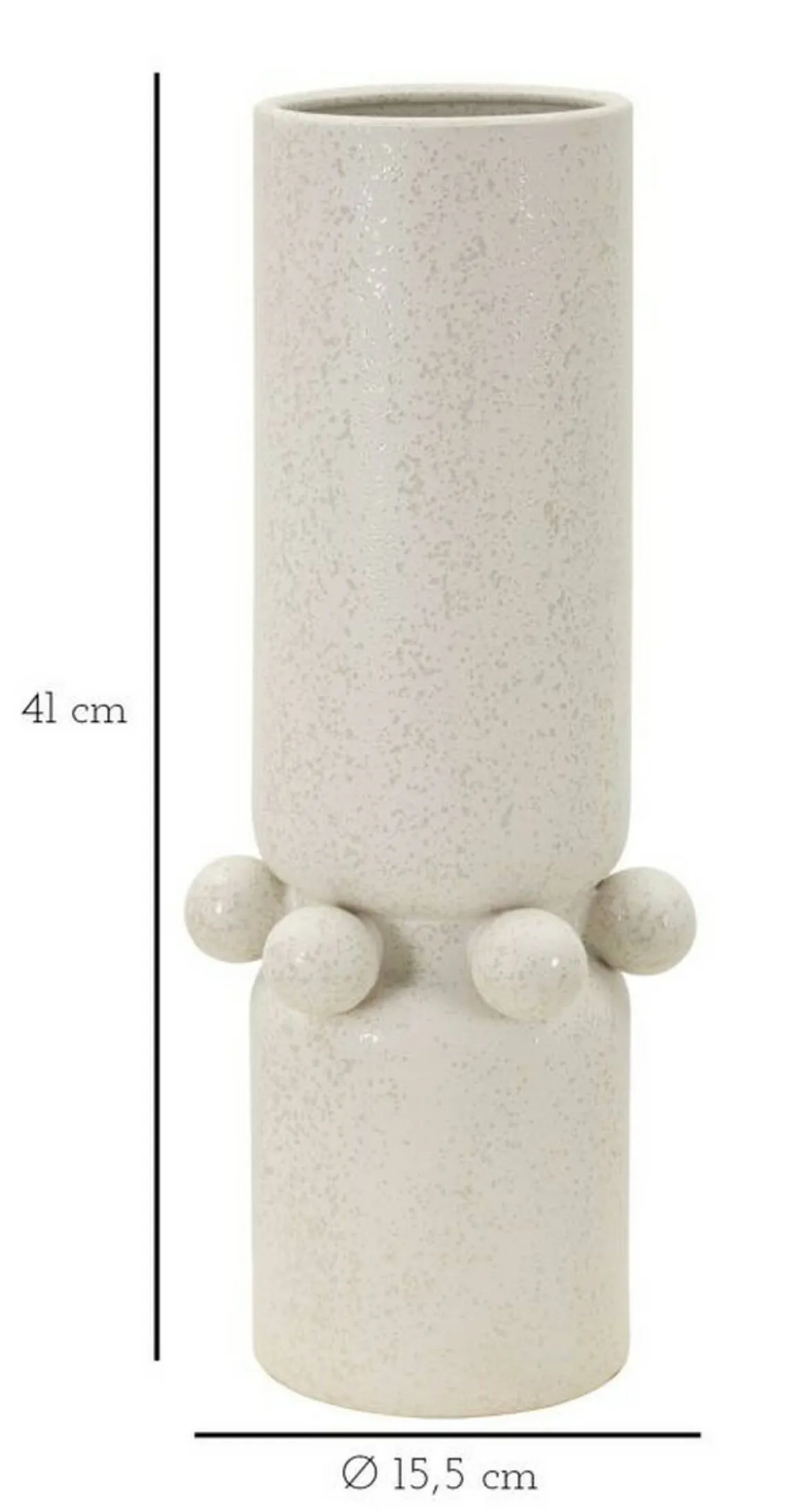 Vaso Tom, Crema, 16x16 h41 cm