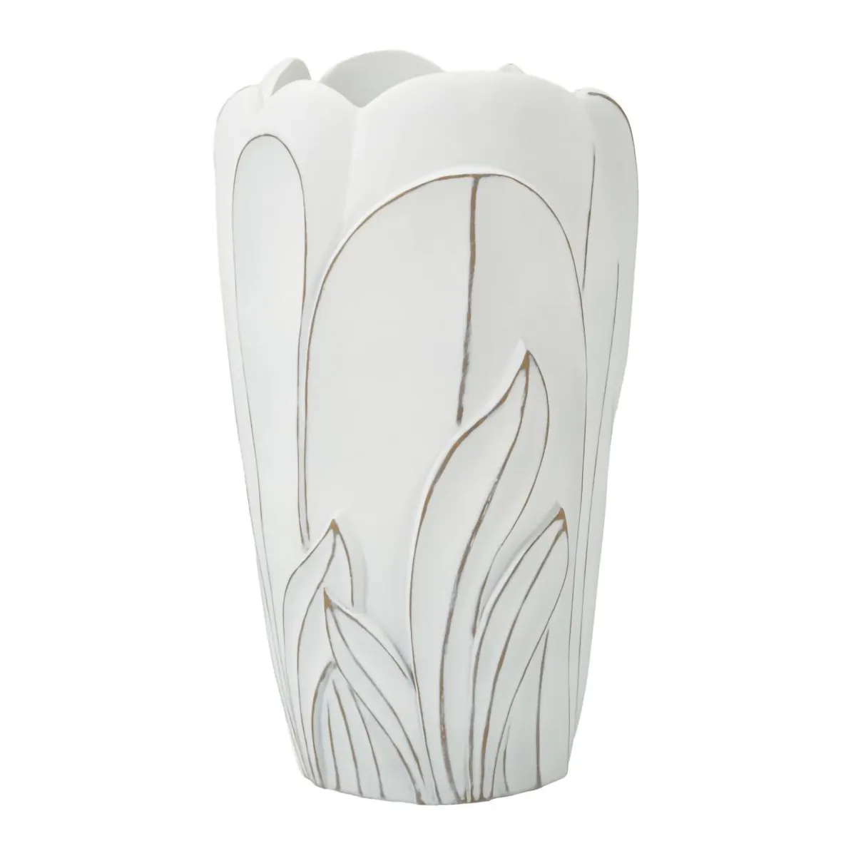 Oggettistica|Vasi > Dmora Vaso Tramigna, 29x29 h48 cm, Bianco